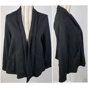 Masai Copenhagen Open Front Jacket Blazer Stretch Black size L Lagenlook Preppy